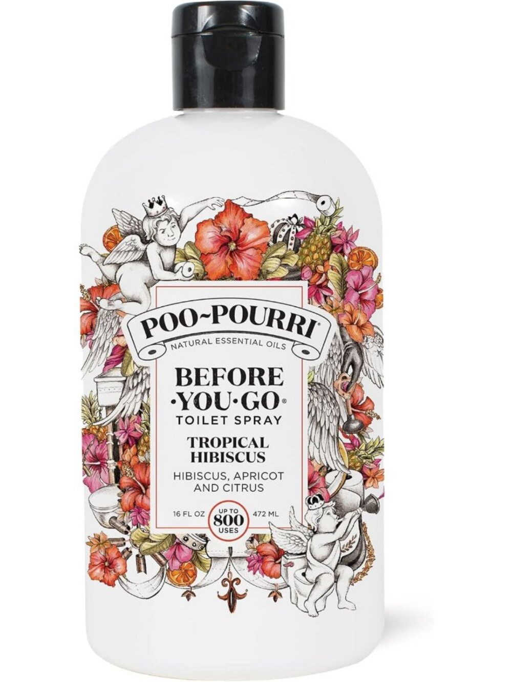 Before-You-Go Toilet Spray Refill, Tropical Hibiscus Scent, 16 Fl Oz - Odor